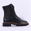 Paul Green Laced Military Ankle Boot - Black Leather